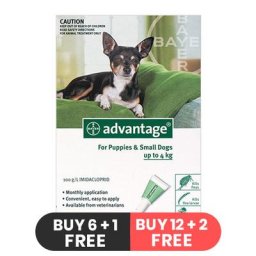 Advantage Green for Small Dogs/ Pups 1-10lbs 12 Doses + 2 Free