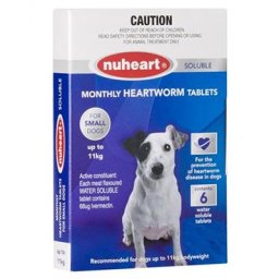 Nuheart - Generic Heartgard For Small Dogs Upto 25lbs (Blue) 6 Tablet
