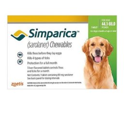 Simparica For Dogs 44.1-88 Lbs (Green) 3 Pack
