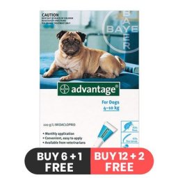 Advantage Medium Dogs 11-20lbs (Aqua) 6 Doses + 1 Free