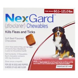 Nexgard for XL Dogs 60.1-120 lbs (Red) 136mg - 3 Chews