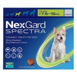Nexgard Spectra Chews for Medium Dogs 16.5-33 lbs (Green) 6 Pack