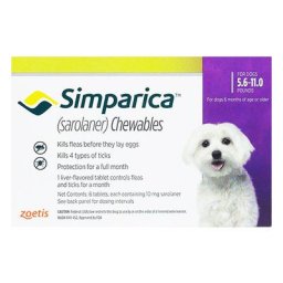 Simparica For Dogs 5.6-11 Lbs (Purple) 3 Pack