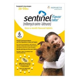 Sentinel For dogs 26-50 lbs (Yellow) 6 Chews