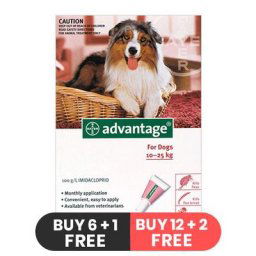 Advantage Large Dogs 21-55lbs (Red) 4 Doses