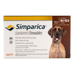 Simparica Chewables For Dogs Above 88 Lbs (Red) 6 Pack
