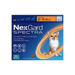 Nexgard Spectra Tab Xsmall Dog 4.4-7.7 Lbs Orange 3 Pack