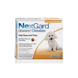 Nexgard Chewables For Small Dogs 4-10lbs (Orange) 11mg 3 Chews
