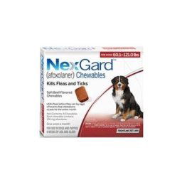 Nexgard Chewables For Extra Large Dogs 60.1-120 Lbs (Red) 136mg 6 Chews