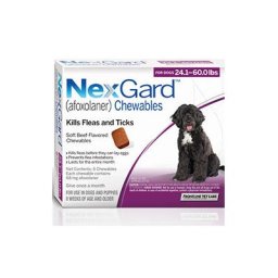Nexgard Chewables For Large Dogs 24.1-60 Lbs (Purple) 68mg 6 Chews