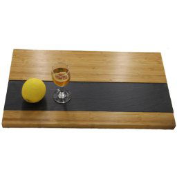 GreenLeaf Bamboo Cheese Board with Slate Insert 45cmx25cm