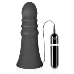 8 INCH BUTT BUDDY RIBBED BLACK