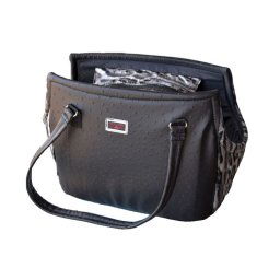 Faux Leather Bag with Leopard Print