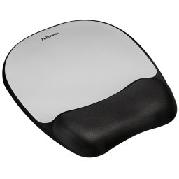 Memory Foam Mouse Pad/Wrist Rest Silver
