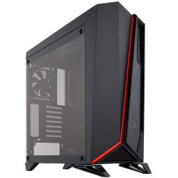 Corsair Carbide series spec Omega Black & Red windowed ATX PC Chassis