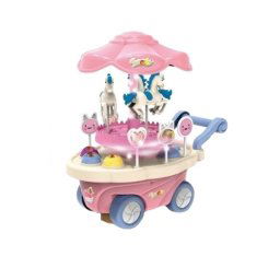 Time2Play Kids Carousel Candy Cart Play Set Pink