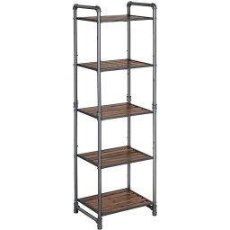 Bragg Fes 5-Tier Adjustable Storage Shelf, Brown