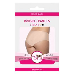 Bye Bra - Invisible Hipster (Nude & Black 2-Pack) XL