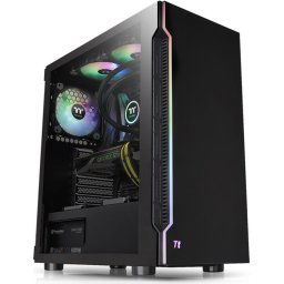 Thermaltake H200 TG RGB ATX Mid Tower Chassis Black, No PSU