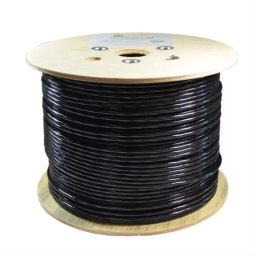 300 Meter Roll CAT5e FTP Gigabit Outdoor 24AWG Networking Cable with Drain Wire Black UV Protected