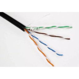 Price per Meter CAT5e FTP Gigabit Outdoor Screened Network Cable with Drain Wire Black UV