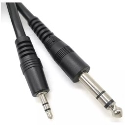 Variable Length Male Stereo 6.35mm Aux Jack to Male 3.5mm Aux Jack Cable