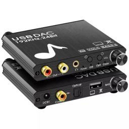 192kHz 24Bit External Digital USB Sound Card for Windows 10/11 PC With Optical / SPDIF / RCA