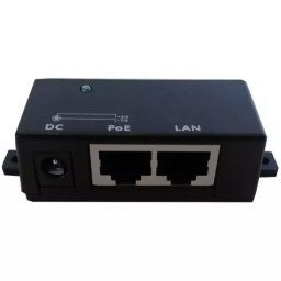 Single Port 100Mb/s Fast Network POE Injector 12 volt to 52 volt CCTV POE Injector for Cameras / Wifi Access Points