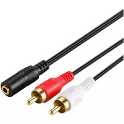 3 Meter Dual RCA (2x) to 3.5mm Female Adapter Cable RCA to Aux Cable