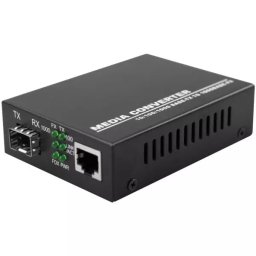 Gigabit Fiber Media Converter 1Gbps RJ45 Network to 1000Base-FX SFP Fiber to Network