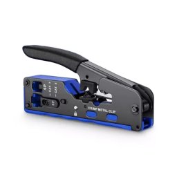 RJ11 & RJ45 eZ Crimping Tool for CAT6/CAT7 Network Connectors with Cable Passthrough