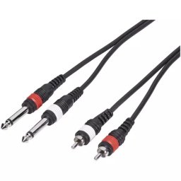Dual Mono Male 6.35 mm Plugs to Dual RCA Male Cable