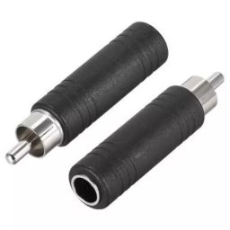 Mono Female 6.35 mm Socket to RCA Male Plug Adapter