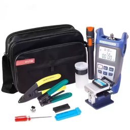 12-in-1 Professional Fiber Optic Tool Kit incl Precision Fiber Cleaver, Fiber Strippers, Fiber Tester