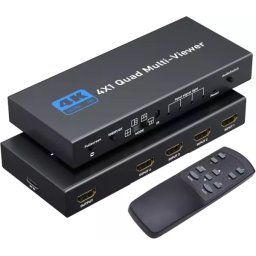 4k UltraHD HDMI 4x1 Quad Multi-viewer Switcher with IR Remote