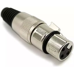3 Pin XLR Female Connector Solder-on Connector Metal with Black Sleeve