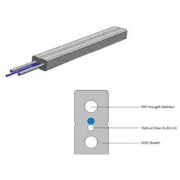 Price per Meter Simplex, Single Core Fiber Optic Cable 125 um G657.A2 Dual Strength Members