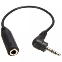 90 Degree Male 2.5mm Jack to 3.5mm Jack Female Adapter
