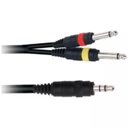 2 Meter Male Stereo 3.5mm Jack to 6.35mm Jack x 2 - 3.5mm Y Splitter Cable