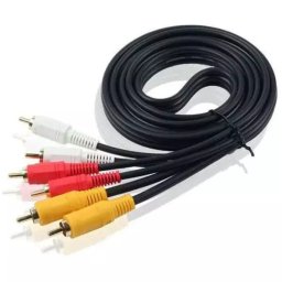 3 Meter 3 RCA Male to 3 RCA Male AV Cable (Stereo / Composite Video Connections)