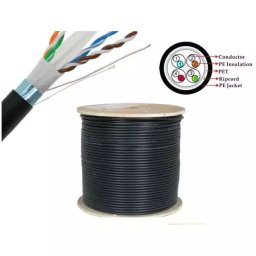 300 Meter Roll Screened CAT6 FTP CCA Gigabit Outdoor Networking Cable Black UV Protected