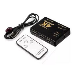 Variable 4k UltraHD 3x1 (3 input ports) HDMI Switch with built-in Equalizer & IR Remote Control
