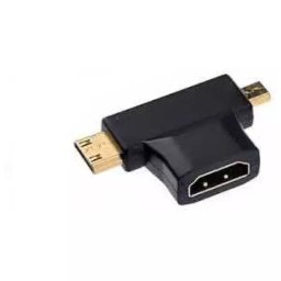 HDMI T-Piece Female HDMI to Micro HDMI (Type D) or Mini HDMI (Type C) Adapter