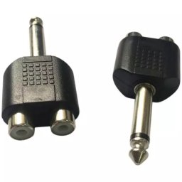 Male 6.35mm to Female RCA Splitter - Y-Splitter Adapter