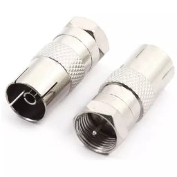 RF Female Socket to F Type Screw Male Plug Adapter - RG59/RG6U Coax Cable Connector