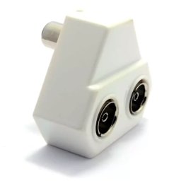 2 Way TV RF Antenna Port Splitter - 90 Degree