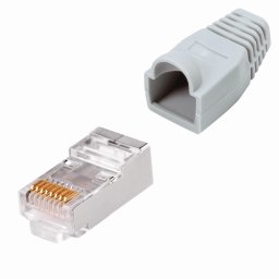 Shielded RJ45 Connector for CAT5e / CAT6 Cable + Boot for 23-26AWG Cable