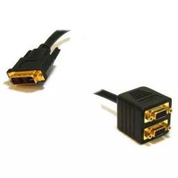 Video Splitter Cable - Male DVI-I to VGA Female x 2