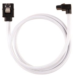 Corsair Premium Sleeved SATA 6Gbps 60cm 90degree Connector Cable White