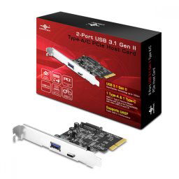 Vantec 2-Port USB 3.1 PCIe (10Gbps) USB C & USB Type-A
